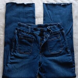 Women's Button Fly Bootcut Blue Jeans